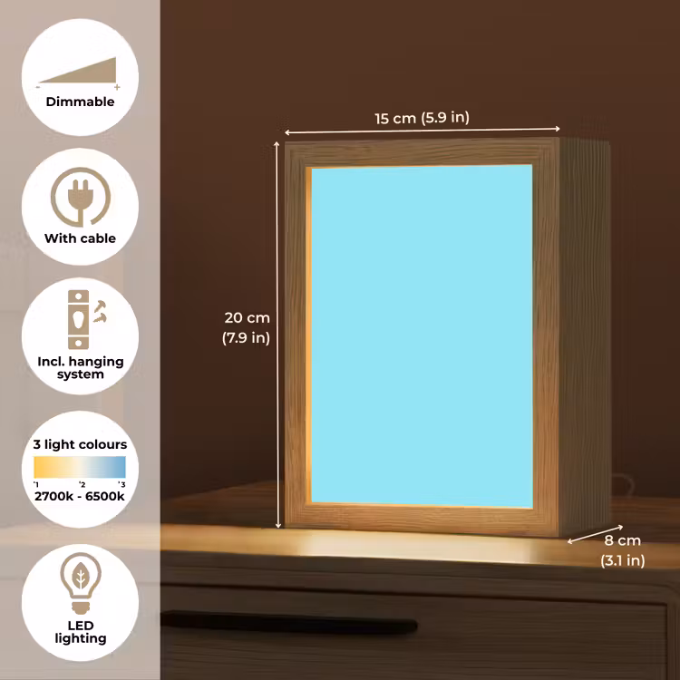 Electric - Cyan - Blauw Light Box met kabel (Tafellamp) klein 925 -USP_EN