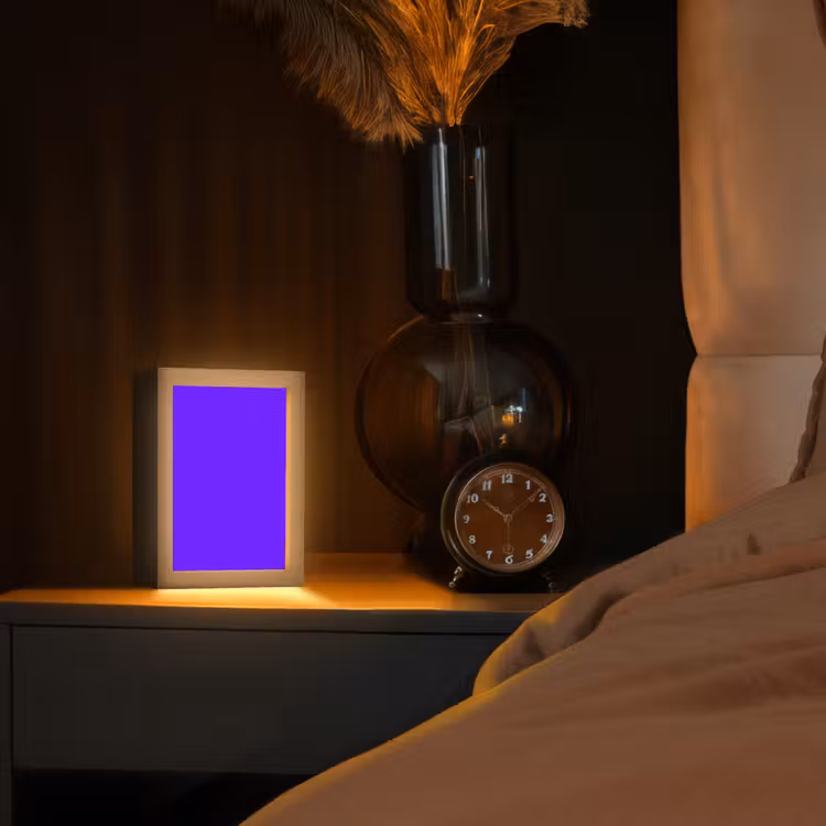 Electric - Indigo - Paars Light Box met kabel (Tafellamp) klein 925 -sfeer1