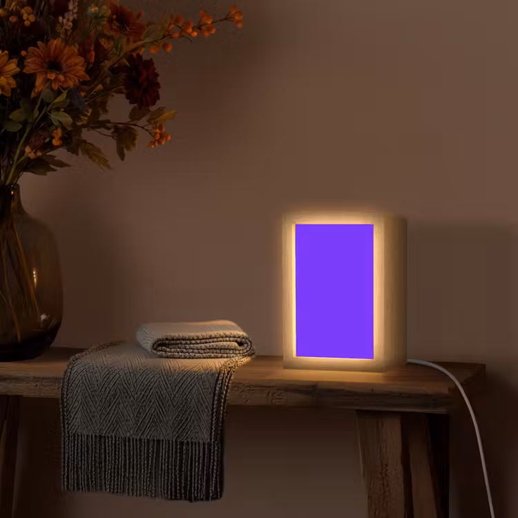 Electric - Indigo - Paars Light Box met kabel (Tafellamp) klein 925 -sfeer4