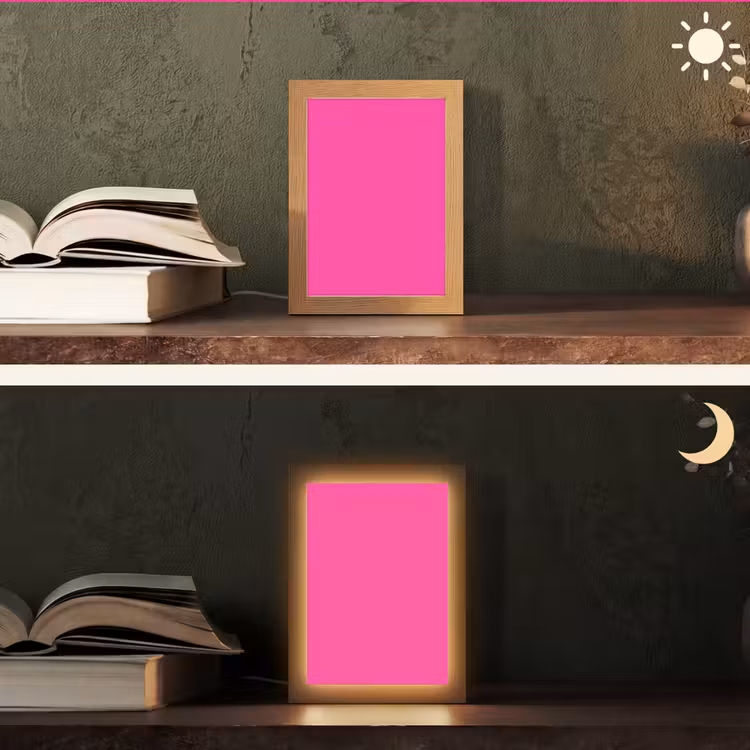 Electric - Magenta - Roze Light Box met kabel (Tafellamp) klein 925 -sfeer3