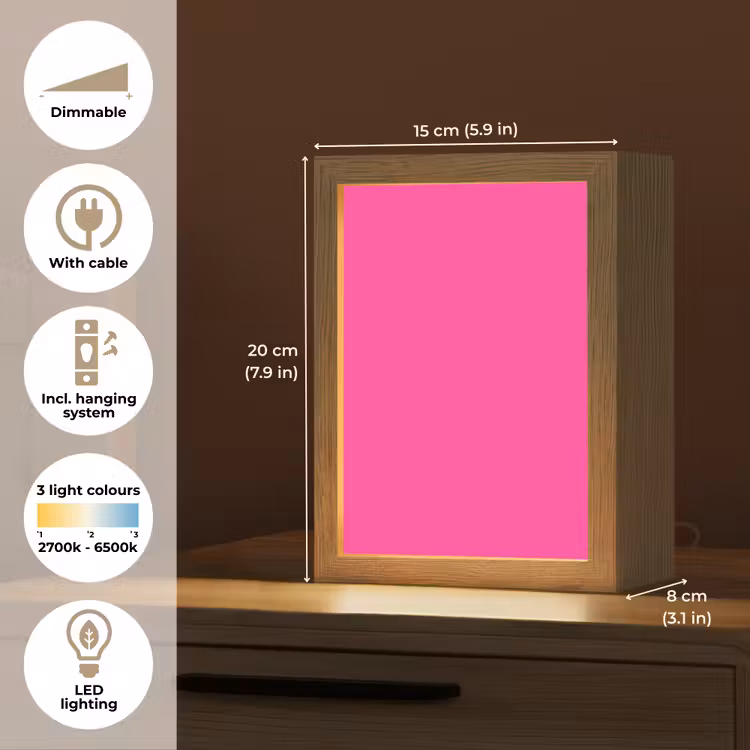 Electric - Magenta - Roze Light Box met kabel (Tafellamp) klein 925 -USP_EN