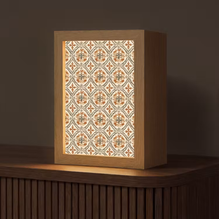 Elegant - Antiek - Kleurrijk Light Box met kabel (Tafellamp) klein 925 -z3d_website