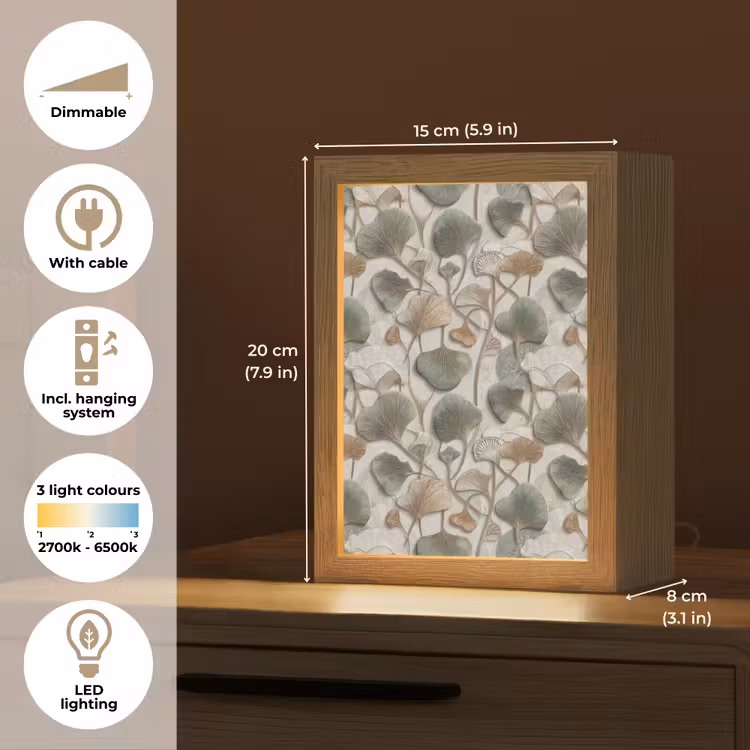 Elegant - Bladeren - Groen Light Box met kabel (Tafellamp) klein 925 -USP_EN