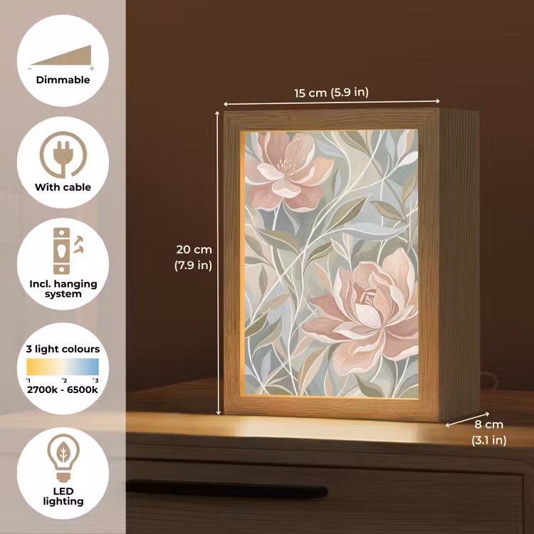 Elegant - Romantiek - Roze Light Box met kabel (Tafellamp) klein -USP_EN