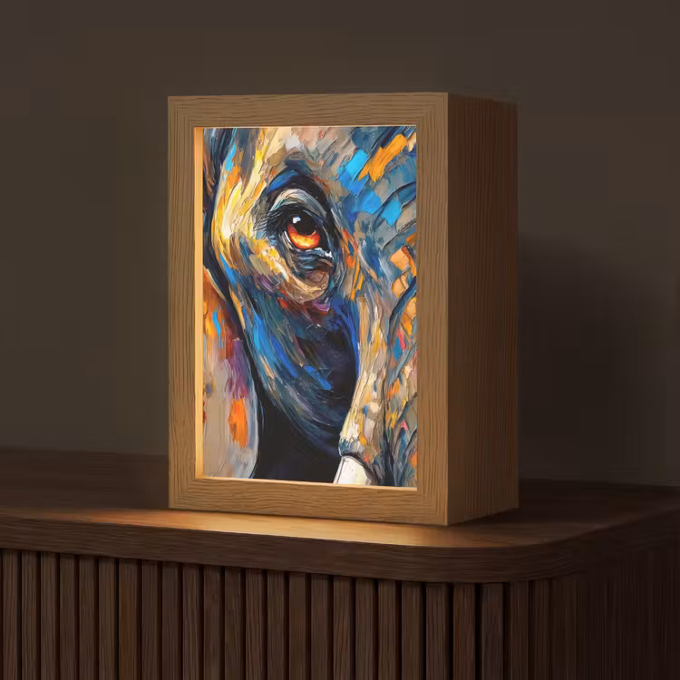 Olifant - Kunst - Dieren Light Box met kabel (Tafellamp) klein -z3d_website