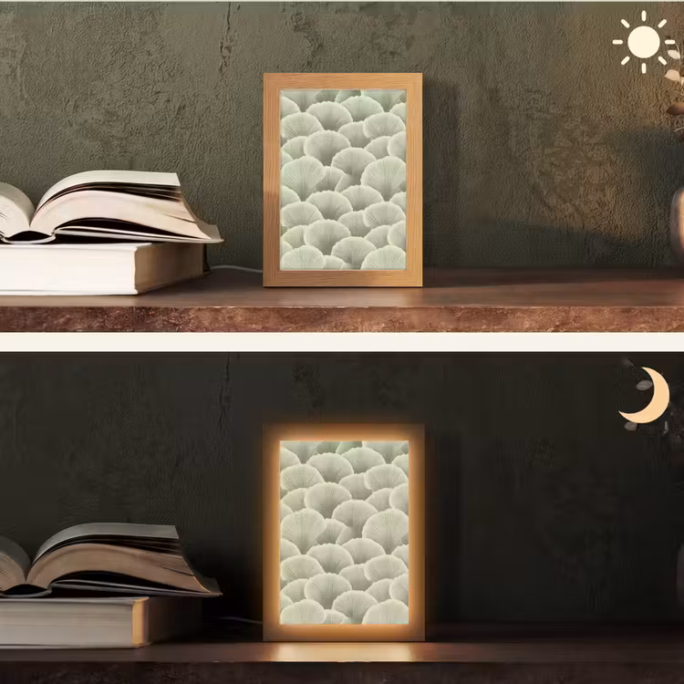 Waaier - Blad - Groen Light Box met kabel (Tafellamp) klein 925 -sfeer3