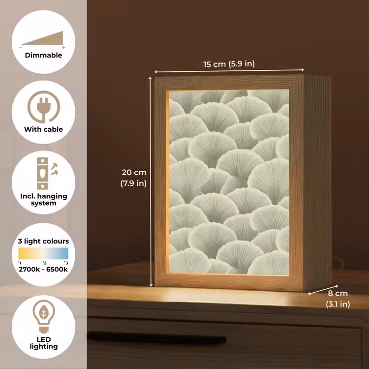 Waaier - Blad - Groen Light Box met kabel (Tafellamp) klein 925 -USP_EN