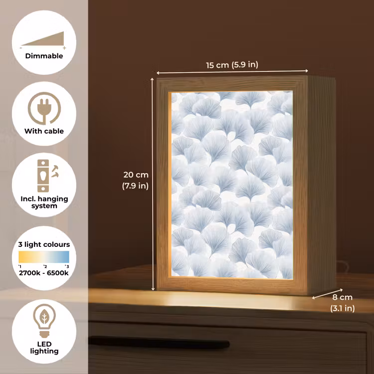 Waaier - Modern - Blauw Light Box met kabel (Tafellamp) klein 925 -USP_EN