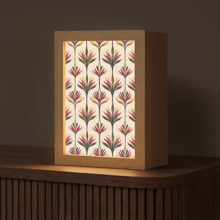 Waaier - Motief - Kleurrijk Light Box met kabel (Tafellamp) klein 925 -z3d_website