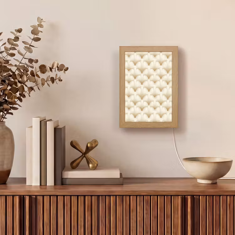 Waaier - Motief - Goud Light Box met kabel (Tafellamp) klein 925 -sfeer2