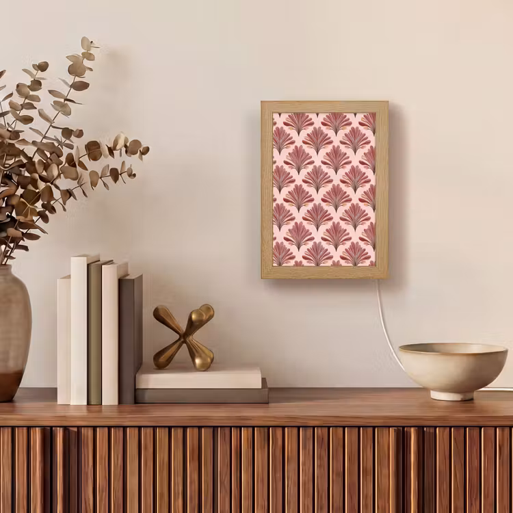 Waaier - Roze - Rood Light Box met kabel (Tafellamp) klein 925 -sfeer2