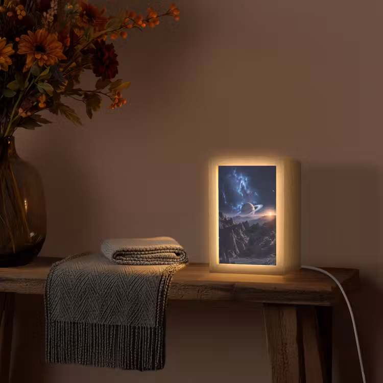 Fantasy - Kosmos - Landschap Light Box met kabel (Tafellamp) klein -sfeer4