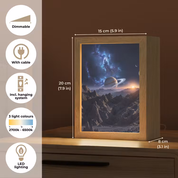Fantasy - Kosmos - Landschap Light Box met kabel (Tafellamp) klein -USP_EN