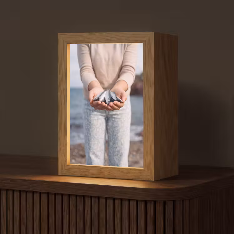 Table Lamp - Fish - Hands - Nature - Vis - Handen - Natuur Light Box met kabel (Tafellamp) klein