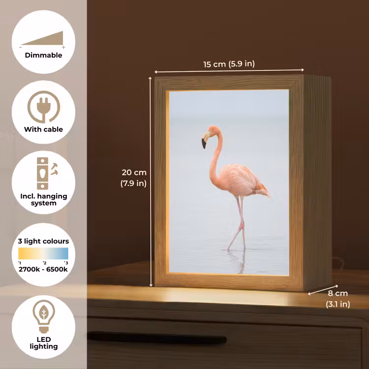 Flamingo - Zee - Roze Light Box met kabel (Tafellamp) klein -USP_EN
