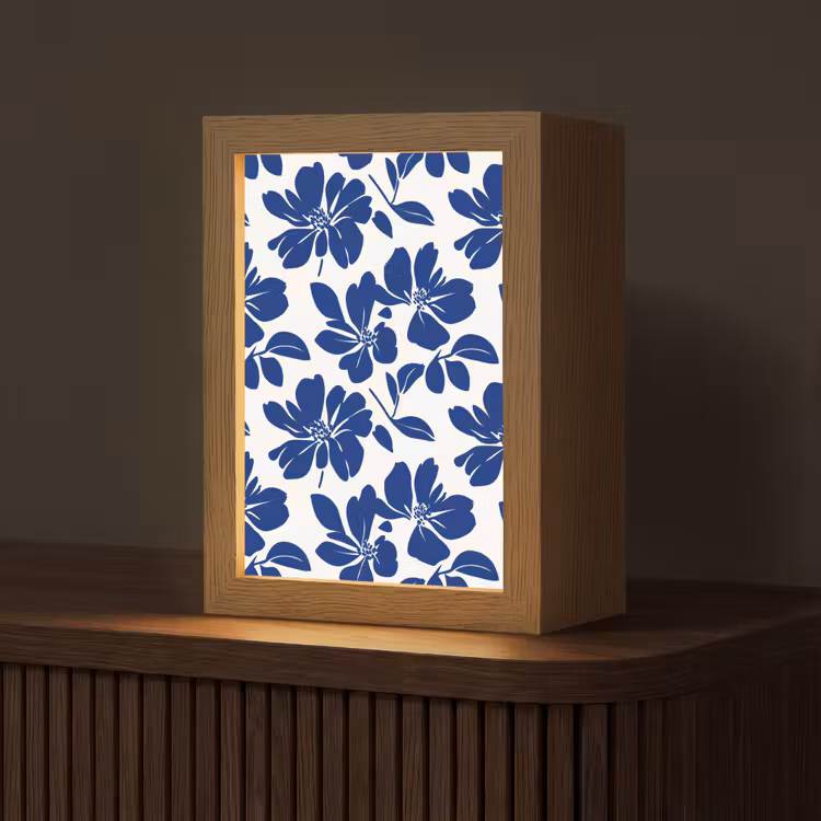 Floraal - Modern - Blauw Light Box met kabel (Tafellamp) klein 925 -z3d_website
