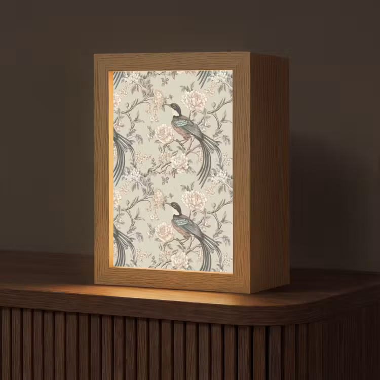 Bloem - Vogel - Kleurrijk Light Box met kabel (Tafellamp) klein 925 -z3d_website