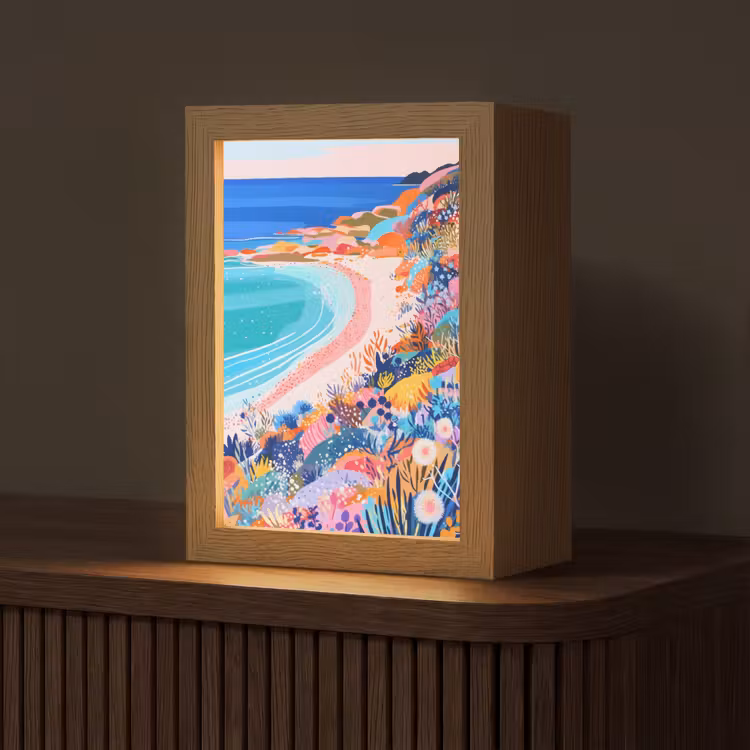 Bloemenweide - Zee - Zomers Light Box met kabel (Tafellamp) klein -z3d_website