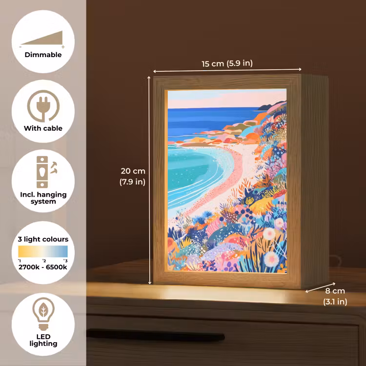 Bloemenweide - Zee - Zomers Light Box met kabel (Tafellamp) klein -USP_EN