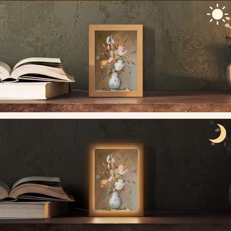 Bloemstilleven - Balthasar van der Ast - Oude Meesters Light Box met kabel (Tafellamp) klein -sfeer3