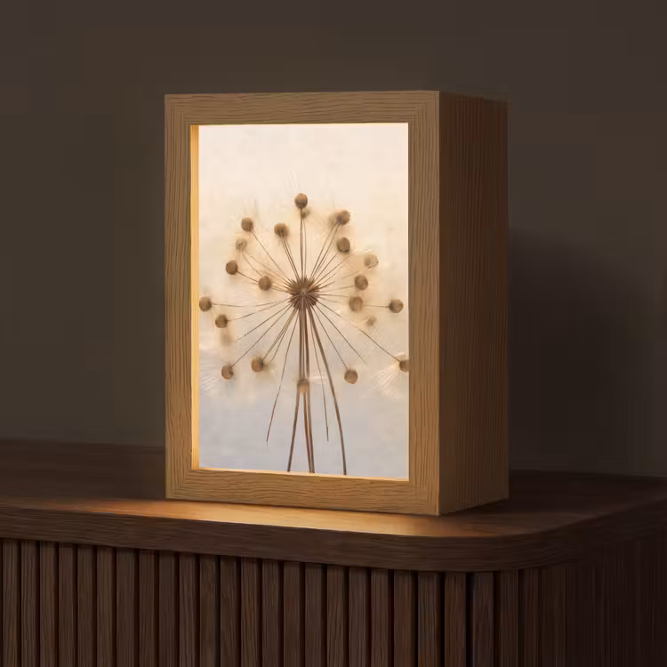 Bloemen - Bruin - Planten - Botanisch Light Box met kabel (Tafellamp) klein -z3d_website