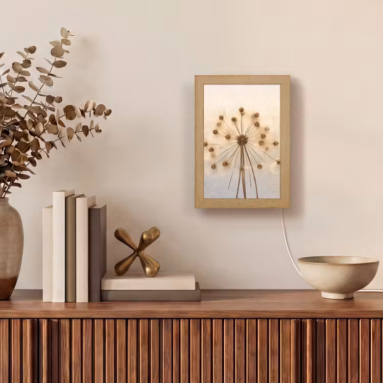 Bloemen - Bruin - Planten - Botanisch Light Box met kabel (Tafellamp) klein -sfeer2