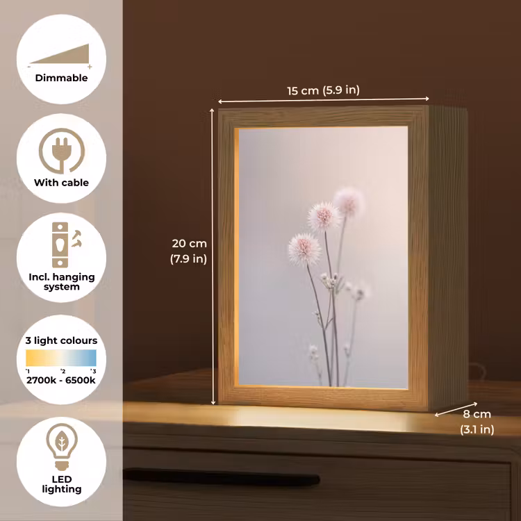 Bloemen - Bollen - Roze Light Box met kabel (Tafellamp) klein -USP_EN