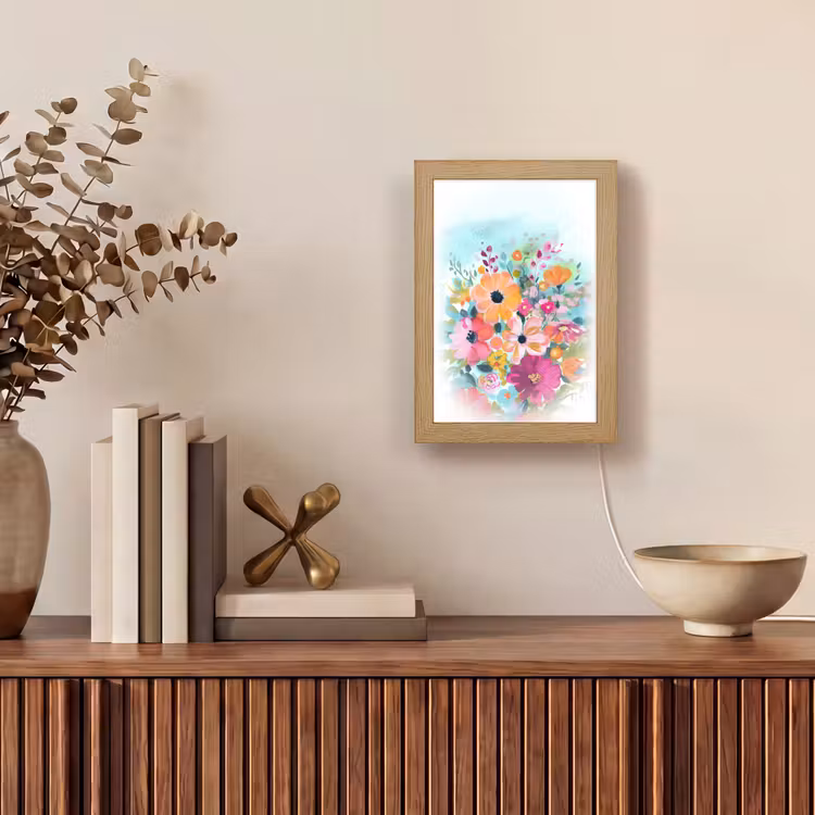 Bloemen - Kleuren - Boeket - Natuur Light Box met kabel (Tafellamp) klein -sfeer2