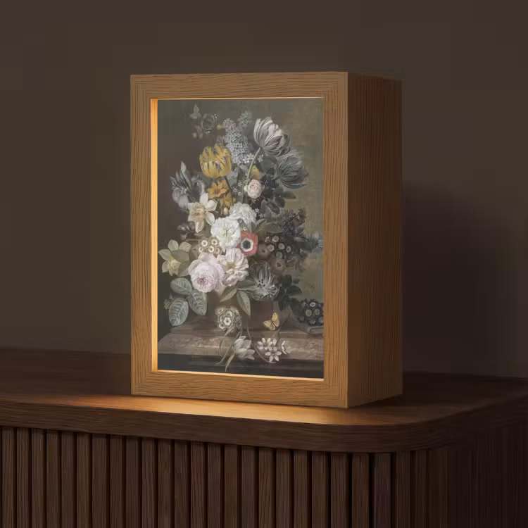 Bloemen - Eelke Jelles Eelkema - Oude meesters Light Box met kabel (Tafellamp) klein -z3d_website