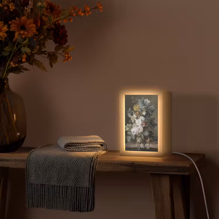 Bloemen - Eelke Jelles Eelkema - Oude meesters Light Box met kabel (Tafellamp) klein -sfeer4