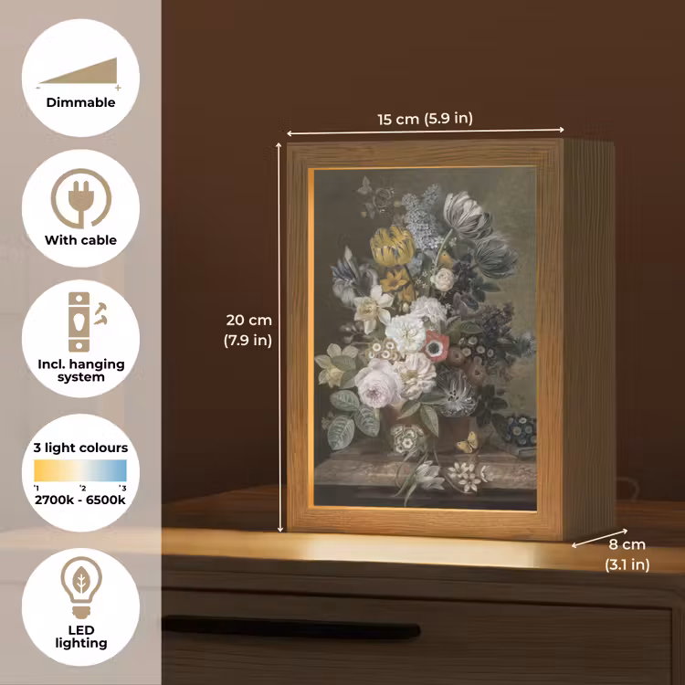 Bloemen - Eelke Jelles Eelkema - Oude meesters Light Box met kabel (Tafellamp) klein -USP_EN