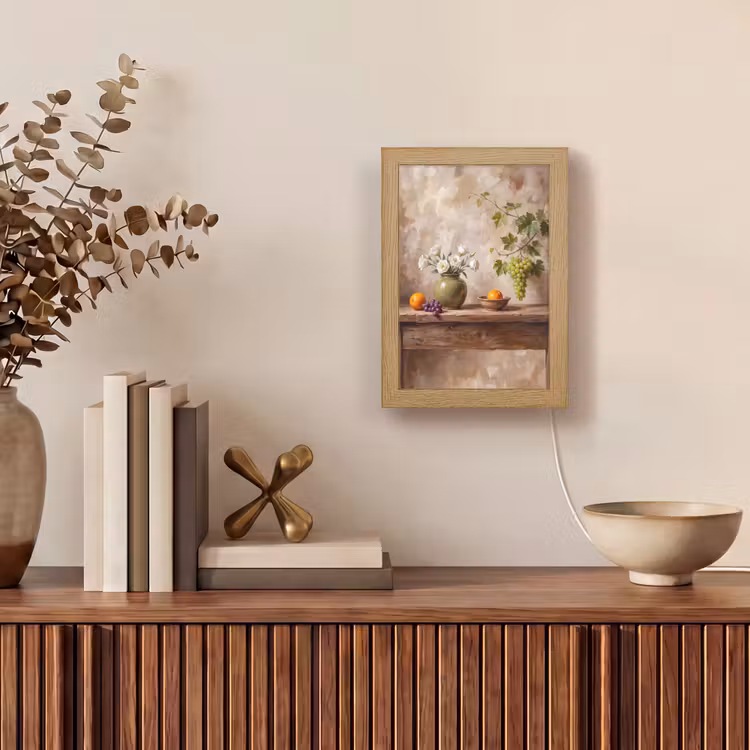 Table Lamp - Flowers - Fruit - Still Life - Bloemen - Fruit - Stilleven Light Box met kabel (Tafellamp) klein