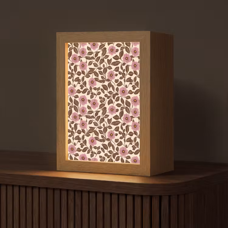 Bloemen - Bladeren - Kleurrijk Light Box met kabel (Tafellamp) klein 925 -z3d_website