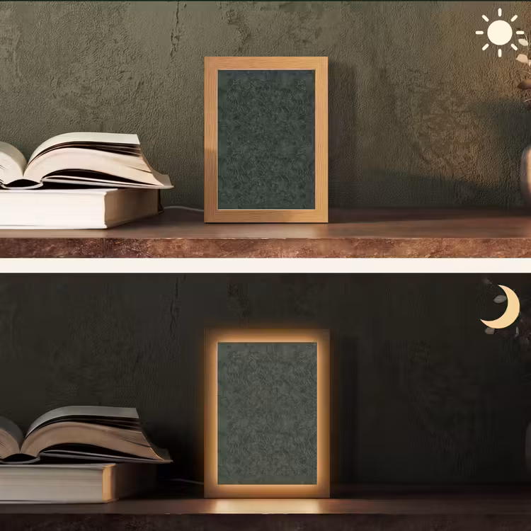 Bloemen - Lijnen - Groen Light Box met kabel (Tafellamp) klein 925 -sfeer3