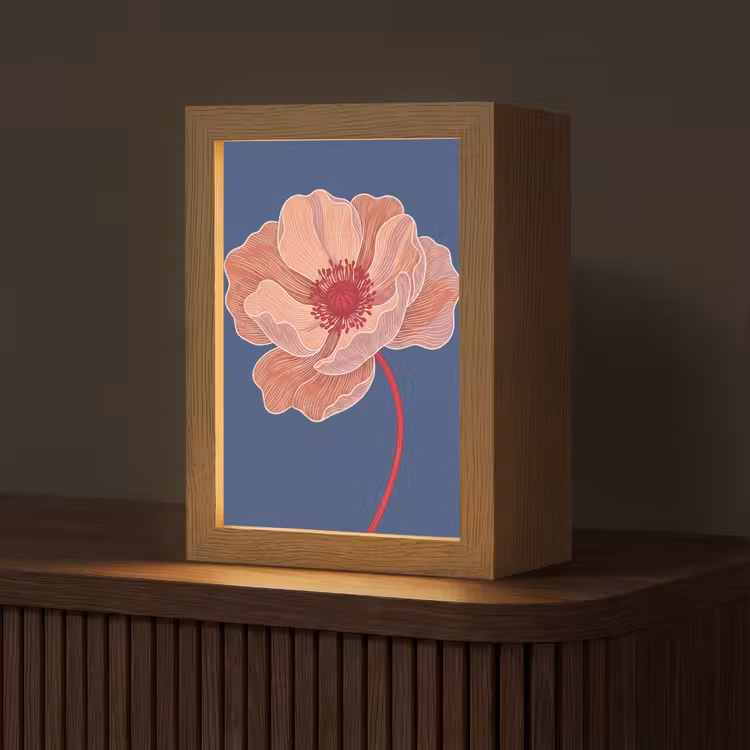Table Lamp - Flowers - Modern - Abstract - Bloemen - Modern - Abstract Light Box met kabel (Tafellamp) klein