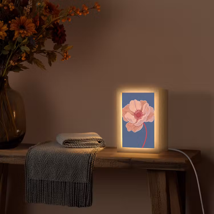 Table Lamp - Flowers - Modern - Abstract - Bloemen - Modern - Abstract Light Box met kabel (Tafellamp) klein