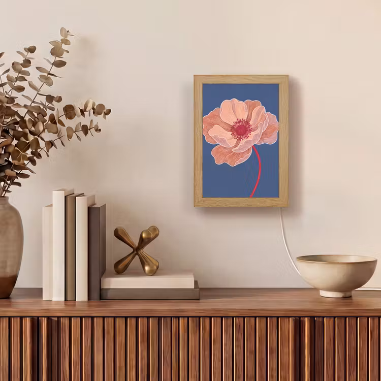Table Lamp - Flowers - Modern - Abstract - Bloemen - Modern - Abstract Light Box met kabel (Tafellamp) klein