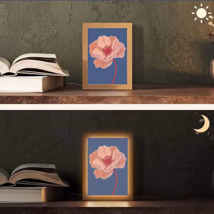 Table Lamp - Flowers - Modern - Abstract - Bloemen - Modern - Abstract Light Box met kabel (Tafellamp) klein