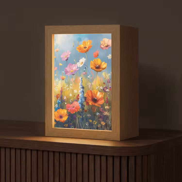 Bloemen - Natuur - Botanisch - Kunst Light Box met kabel (Tafellamp) klein -z3d_website