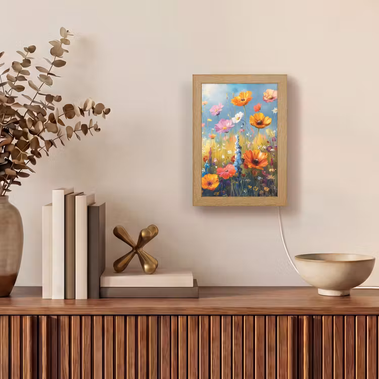 Bloemen - Natuur - Botanisch - Kunst Light Box met kabel (Tafellamp) klein -sfeer2