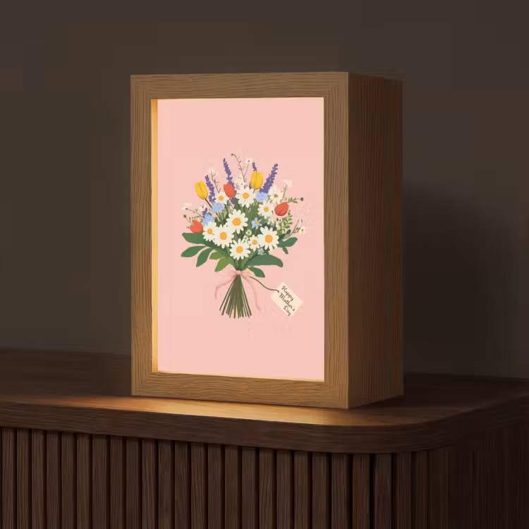 Bloemen - Lint - Kaartje Light Box met kabel (Tafellamp) klein -z3d_website