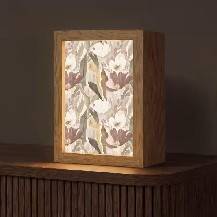 Bloemen - Aquarel - Kleurrijk Light Box met kabel (Tafellamp) klein 925 -z3d_website