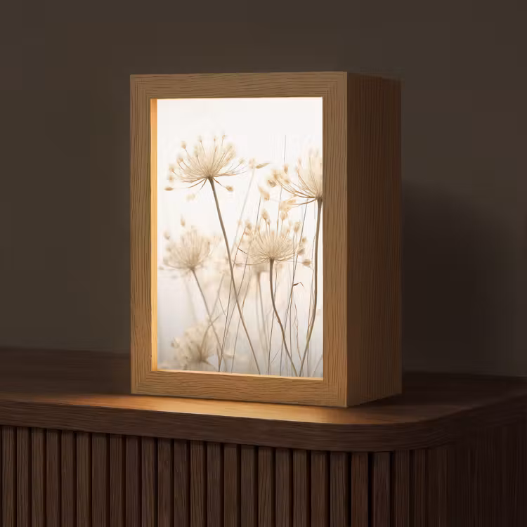 Bloemen - Wit - Zonlicht Light Box met kabel (Tafellamp) klein -z3d_website