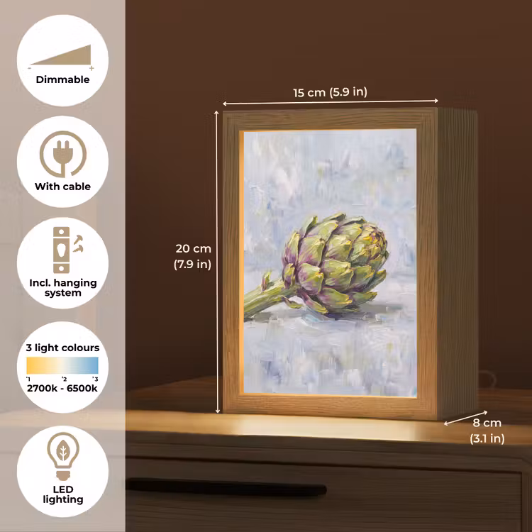 Table Lamp - Food - Artichoke - Modern - Eten - Artisjok - Modern Light Box met kabel (Tafellamp) klein