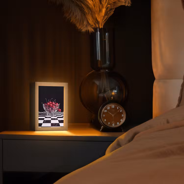 Table Lamp - Food - Cherries - Red - Eten - Kersen - Rood Light Box met kabel (Tafellamp) klein