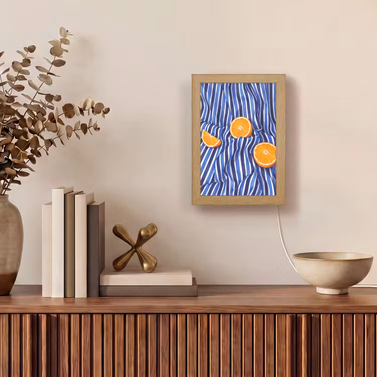 Table Lamp - Food - Fruit - Orange - Eten - Fruit - Oranje Light Box met kabel (Tafellamp) klein