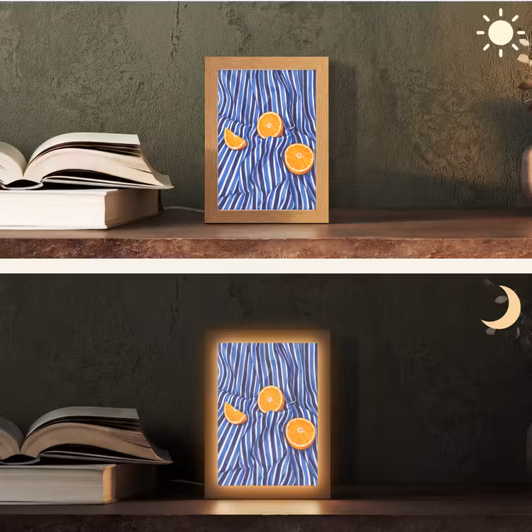 Table Lamp - Food - Fruit - Orange - Eten - Fruit - Oranje Light Box met kabel (Tafellamp) klein