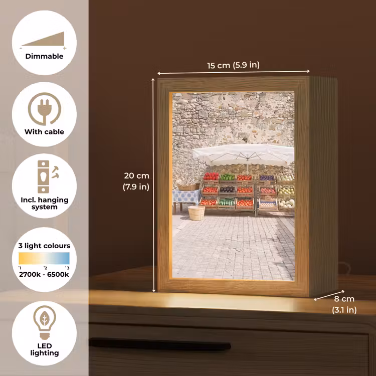Table Lamp - Food - Market - Fresh - Eten - Markt - Vers Light Box met kabel (Tafellamp) klein