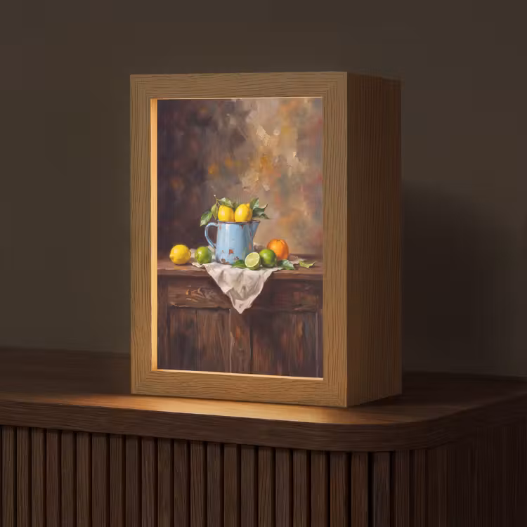 Table Lamp - Food - Still Life - Classical - Eten - Stilleven - Klassiek Light Box met kabel (Tafellamp) klein