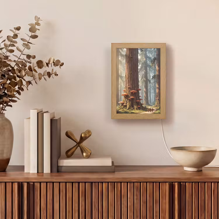 Table Lamp - Forest - Trees - Nature - Bos - Bomen - Natuur Light Box met kabel (Tafellamp) klein